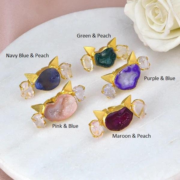 Solar Druzy Cat Ring - Zuriijewels