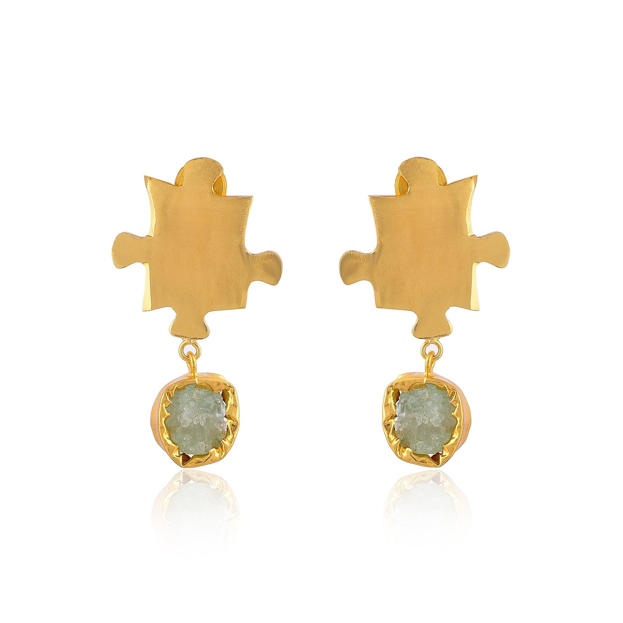 Puzzle Rough Drop Earrings - Zuriijewels