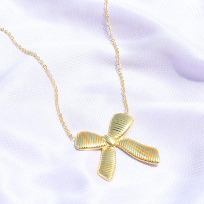 BOW TEXTURED STYLE NECKLACE SET