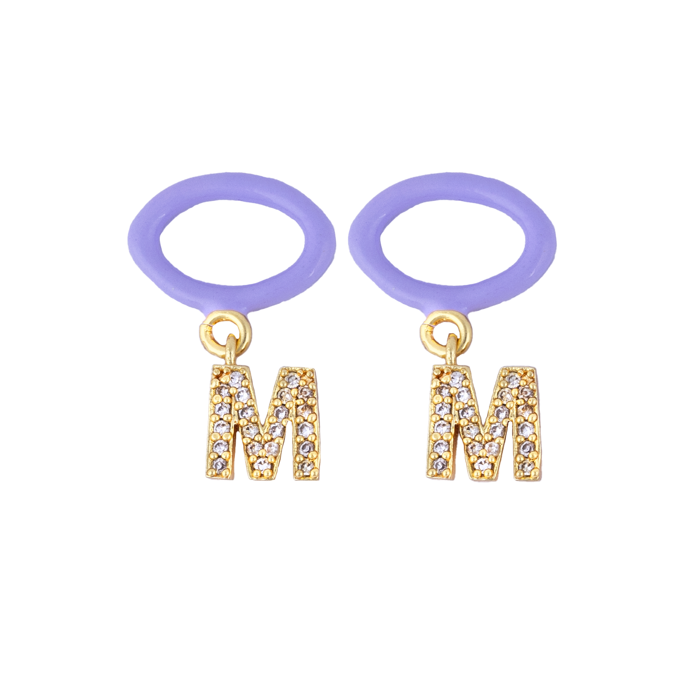 M Enamel Earring