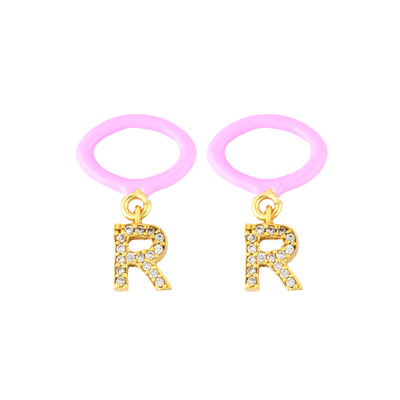 R Enamel Earring