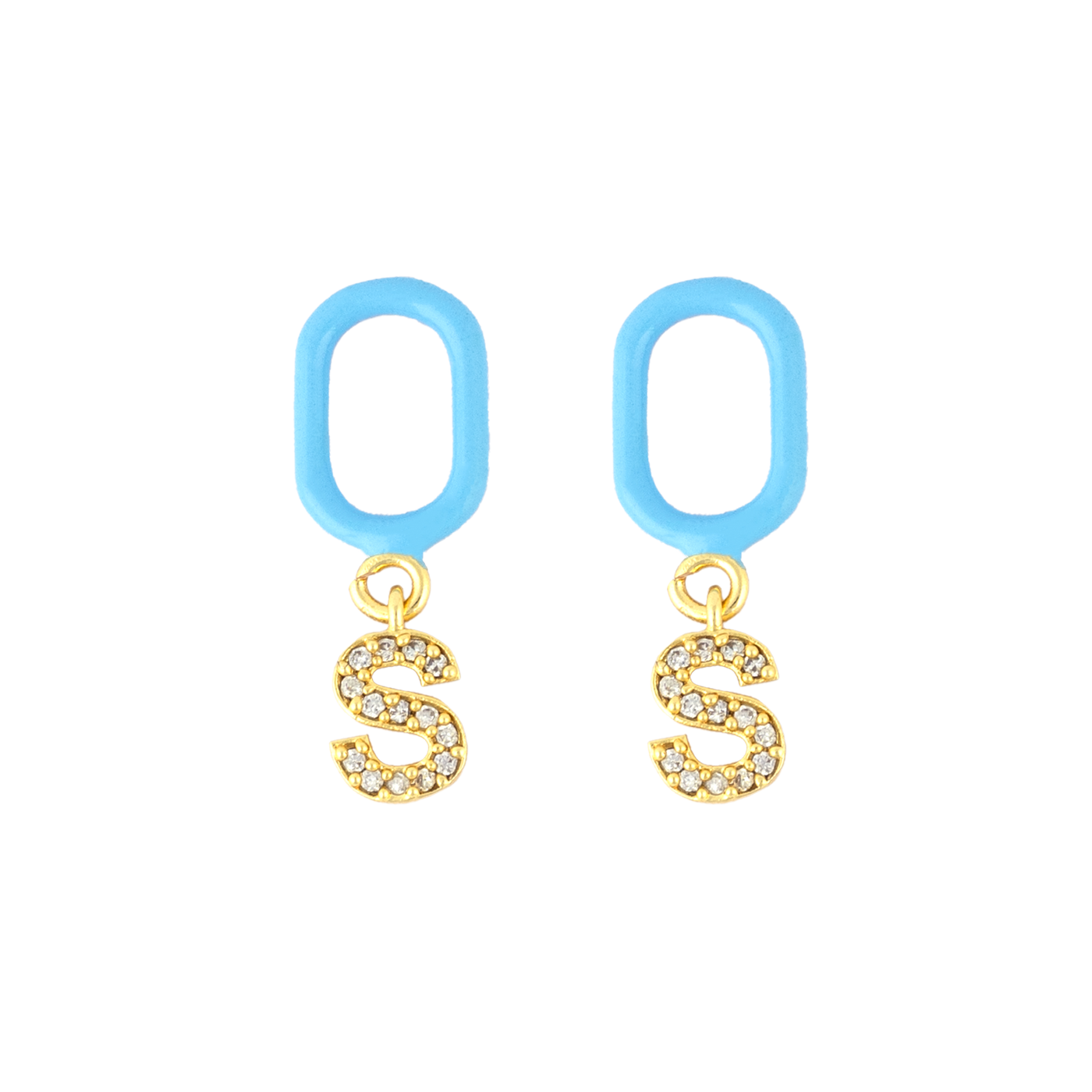 S Enamel Earring