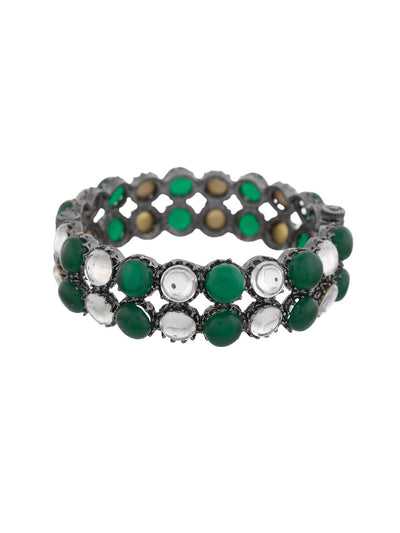 Green Emerald & Kundan Stone Bangle