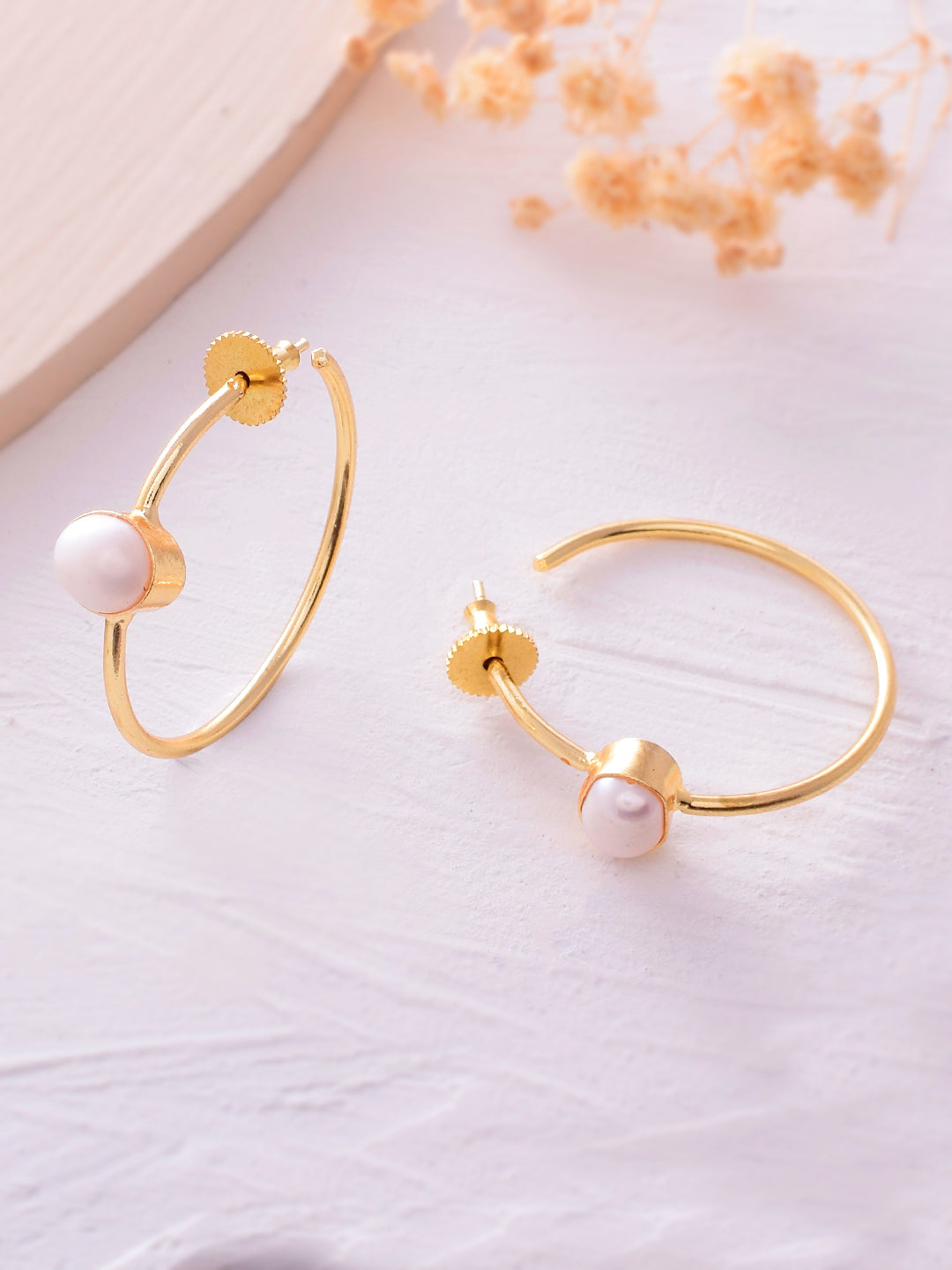 Baroque Pearl Simple Hoop