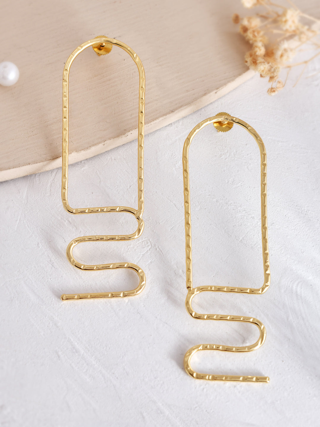 Elongated Wave Earring