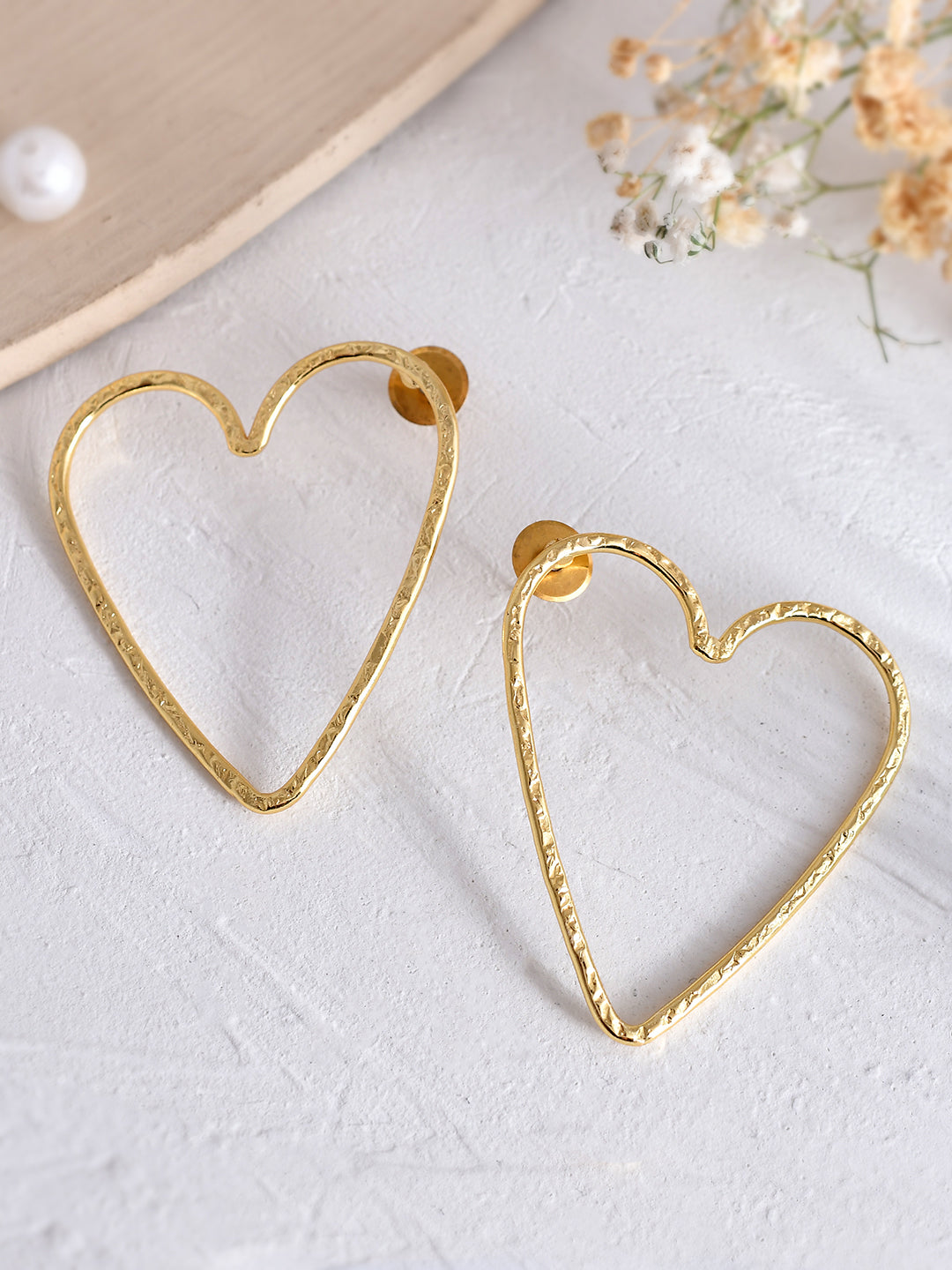 Textured Heart Earring