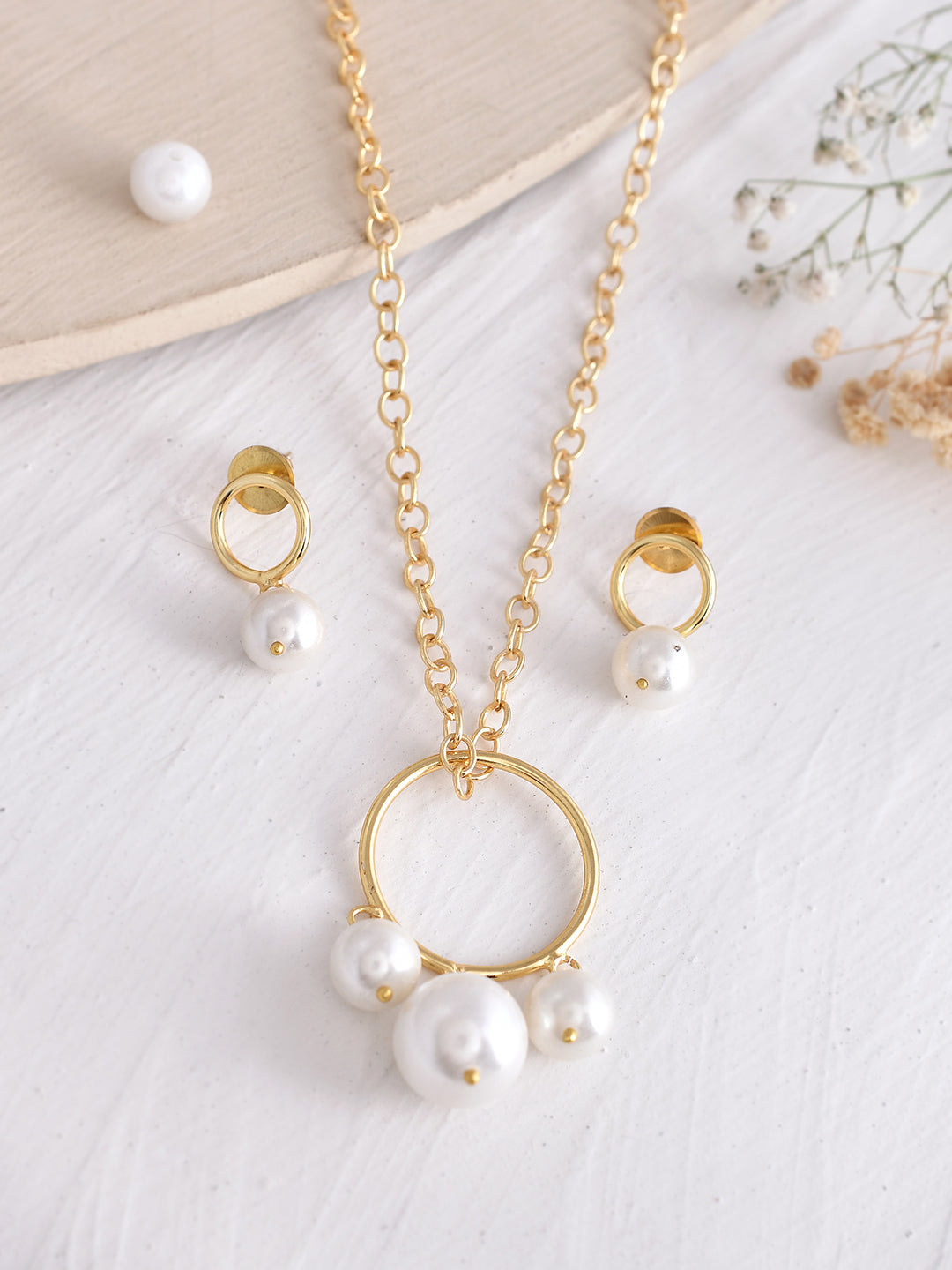 Round Simple Pearl Neckset