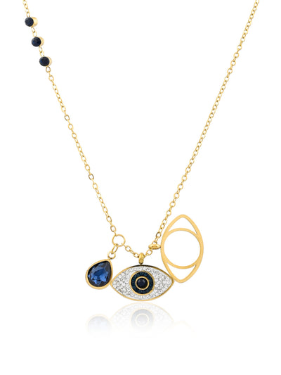 EVIL EYE CHARMS STONE NECKLACE