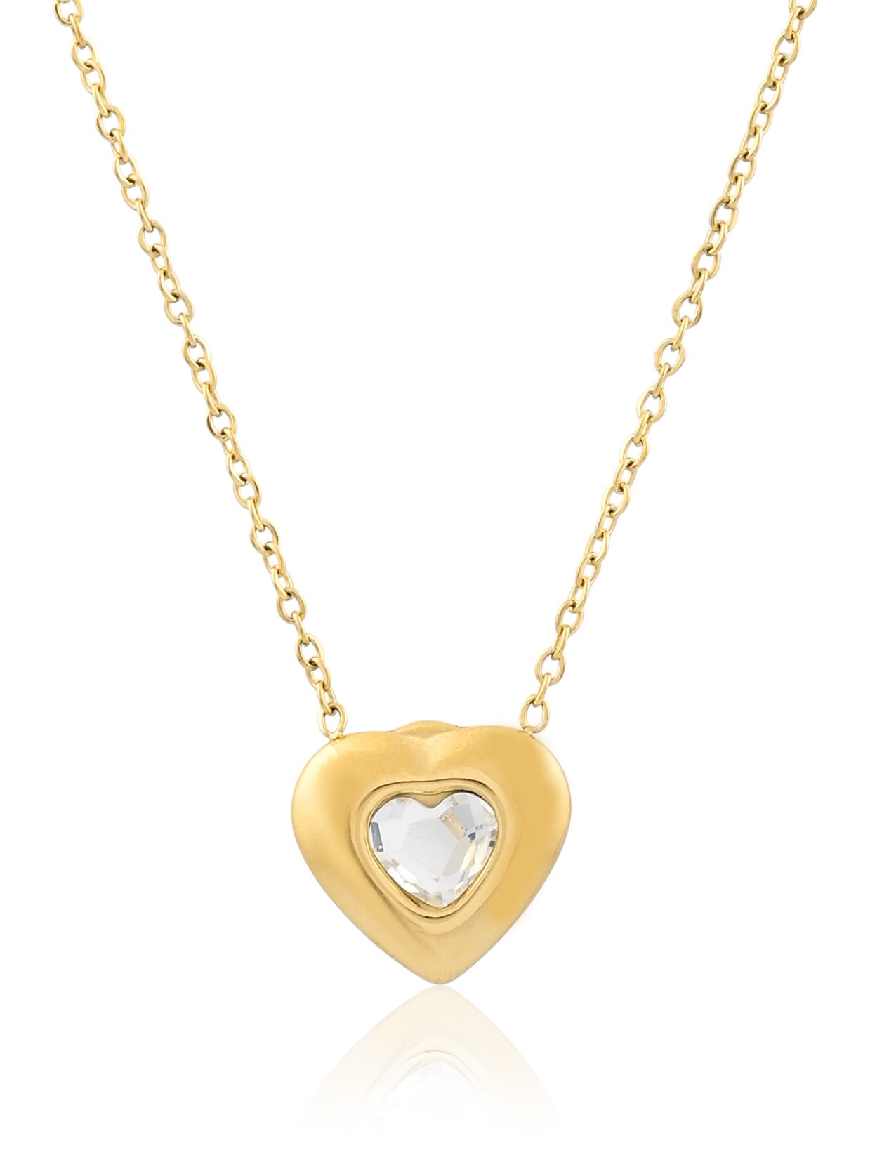 FINE CZ HEART NECKLACE