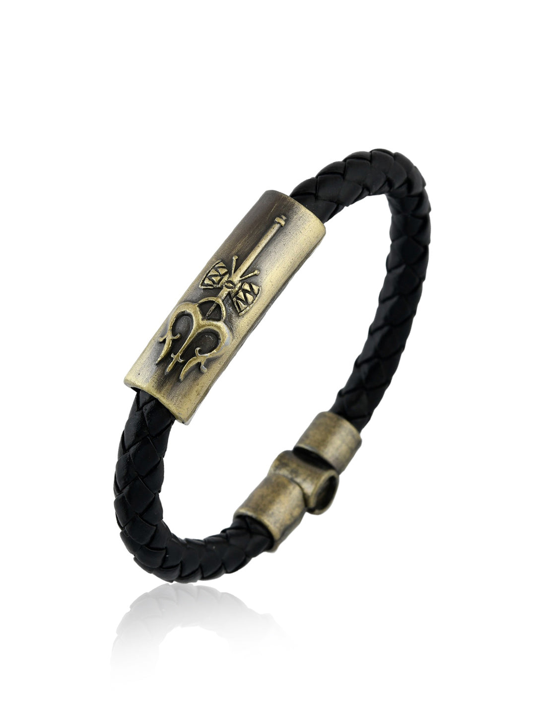 SHIV TRISHUL SPIRITUAL LEATHER MENS BRACELET