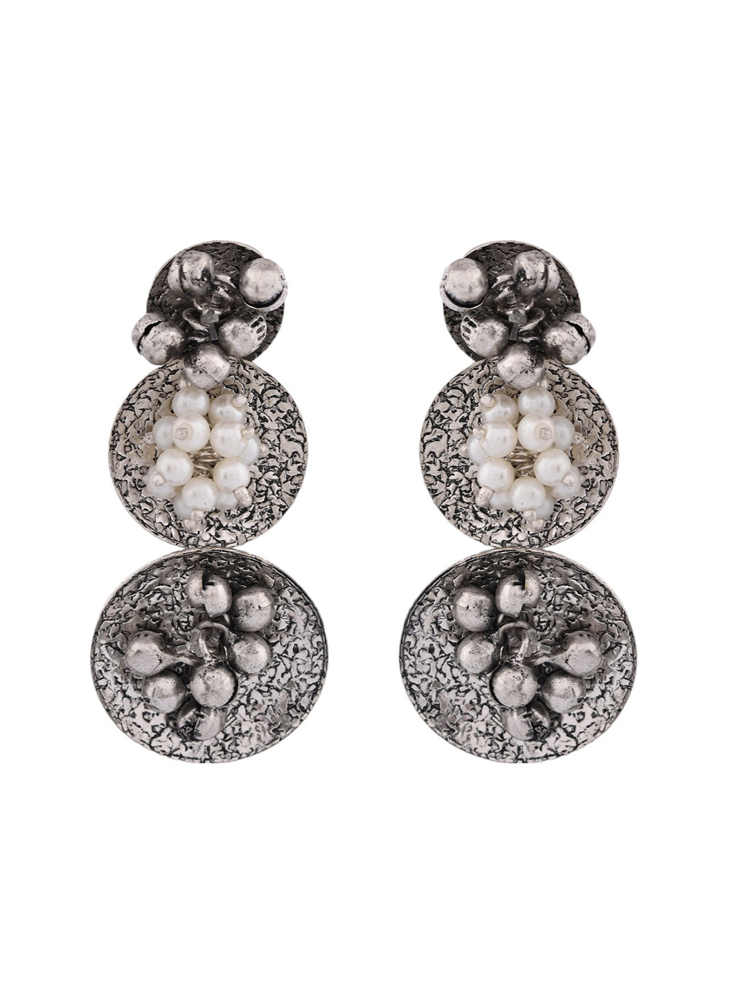 Fancy 3 Layer Dome Ghungroo Earrings