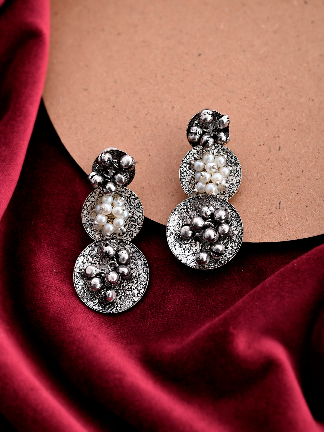 Fancy 3 Layer Dome Ghungroo Earrings