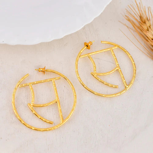 Customised Akshar Encircled Earring