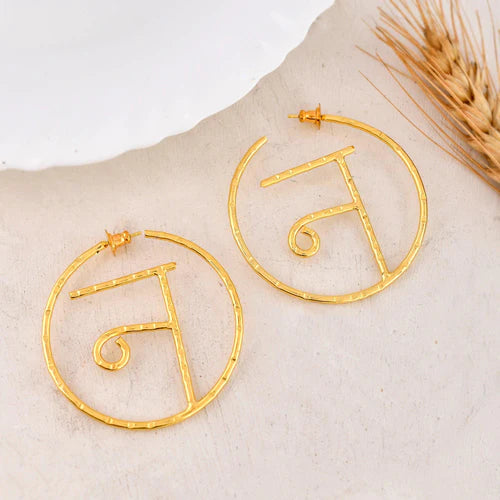 Customised Akshar Encircled Earring