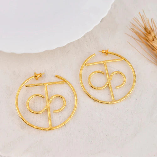 Customised Akshar Encircled Earring