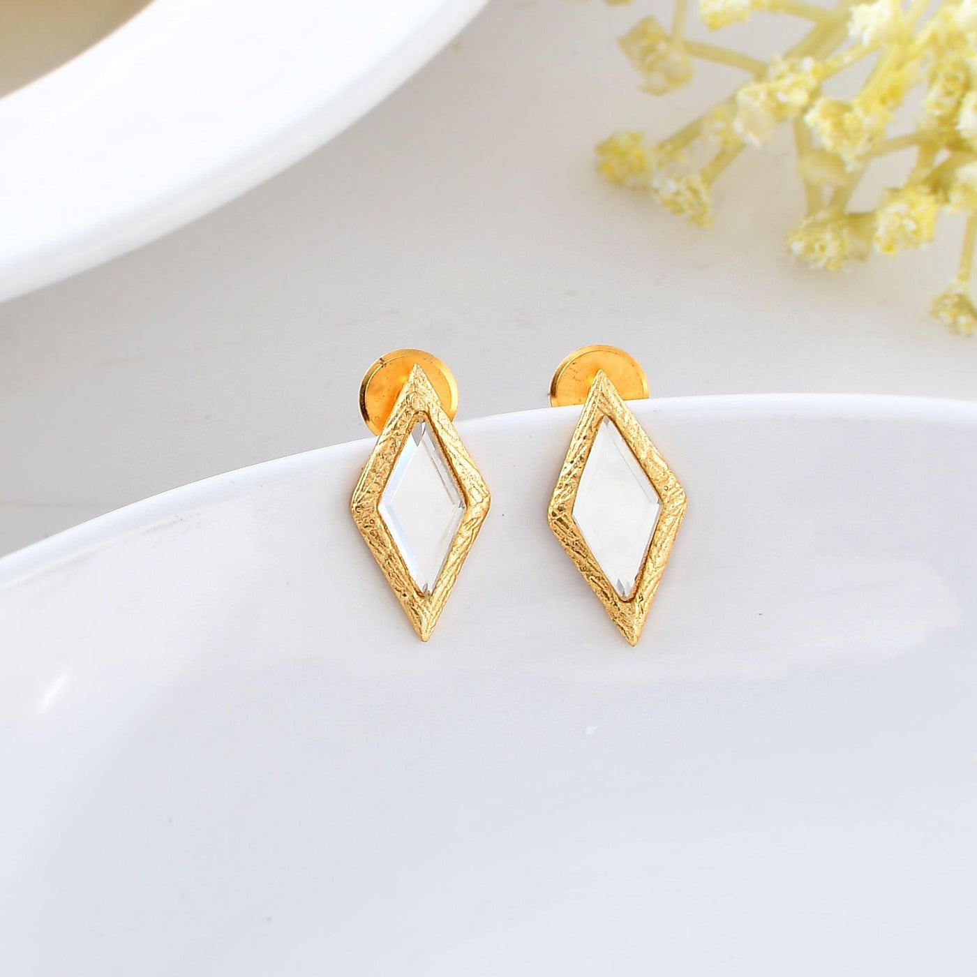 Kite Shape Mirror Earrings - Zuriijewels