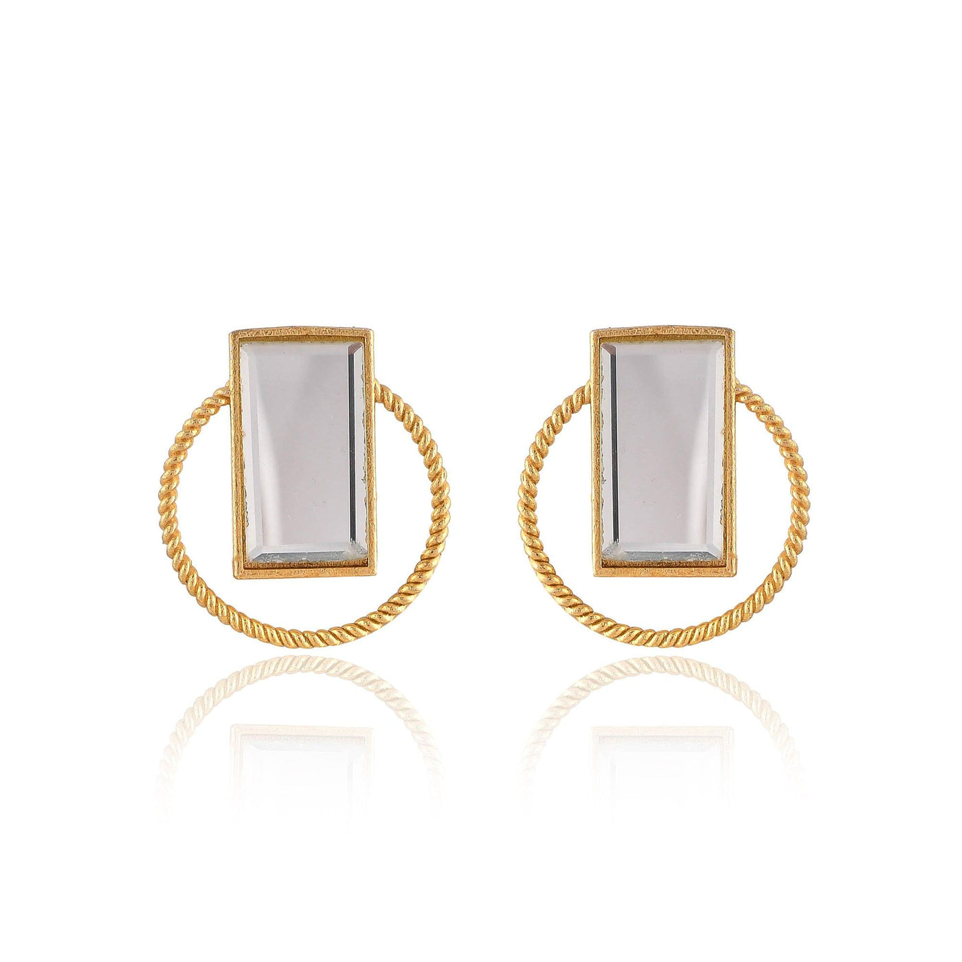 Rope Textured Mirror Earrings - Zuriijewels