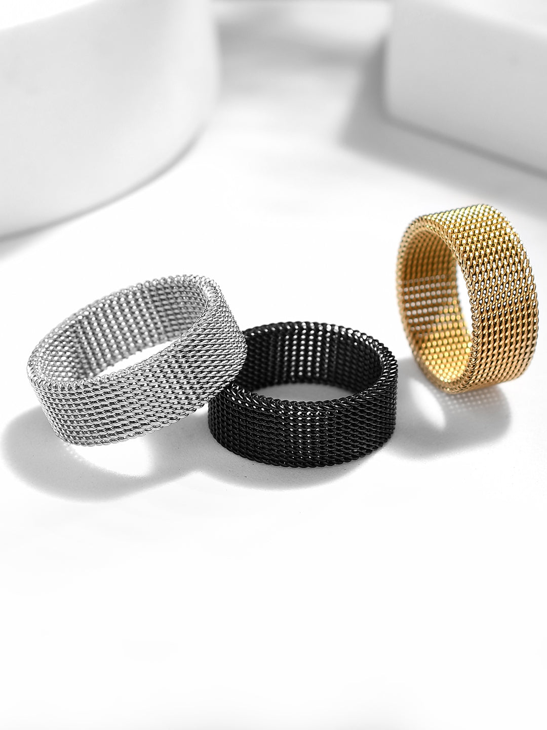 MESH CHAIN MENS RING