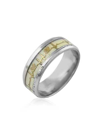 SILVER DIGITAL FLOROCENT MENS RING