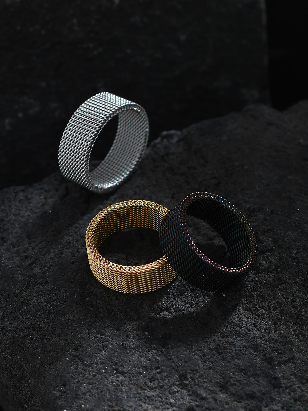 MESH CHAIN MENS RING