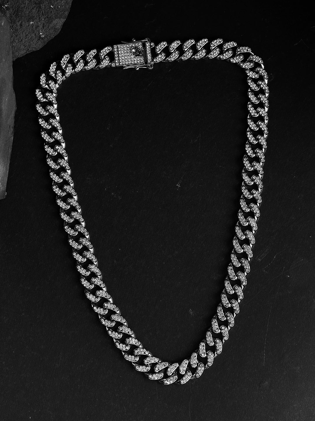 CZ WITH WHITE METAL MENS CHAIN