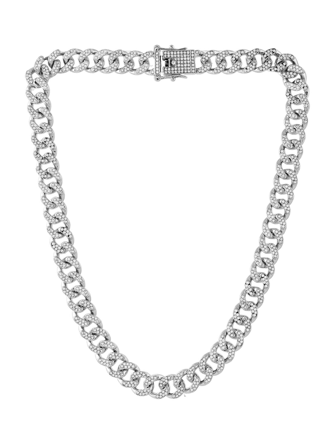 CZ WITH WHITE METAL MENS CHAIN