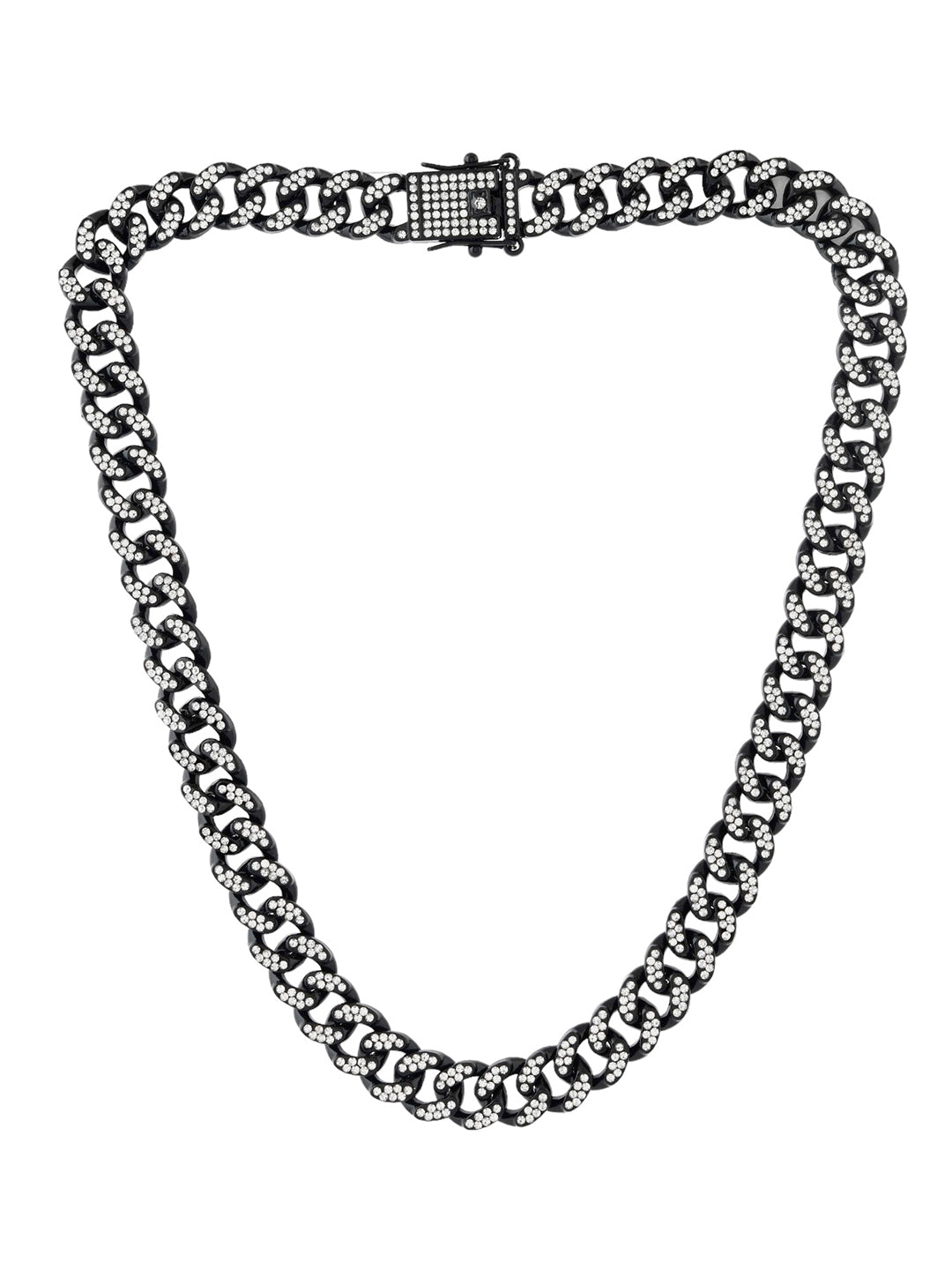 CZ WITH BLACK METAL MENS CHAIN