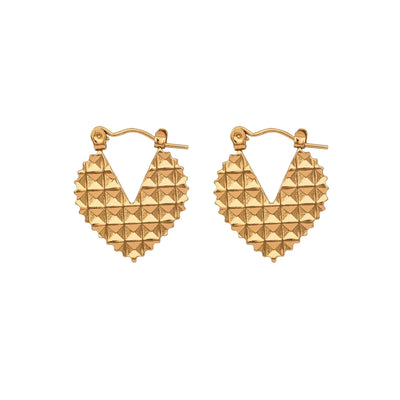 HEART SHAPED TEXTURED HOOPS