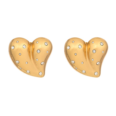 BOLD CZ HEART STUDS