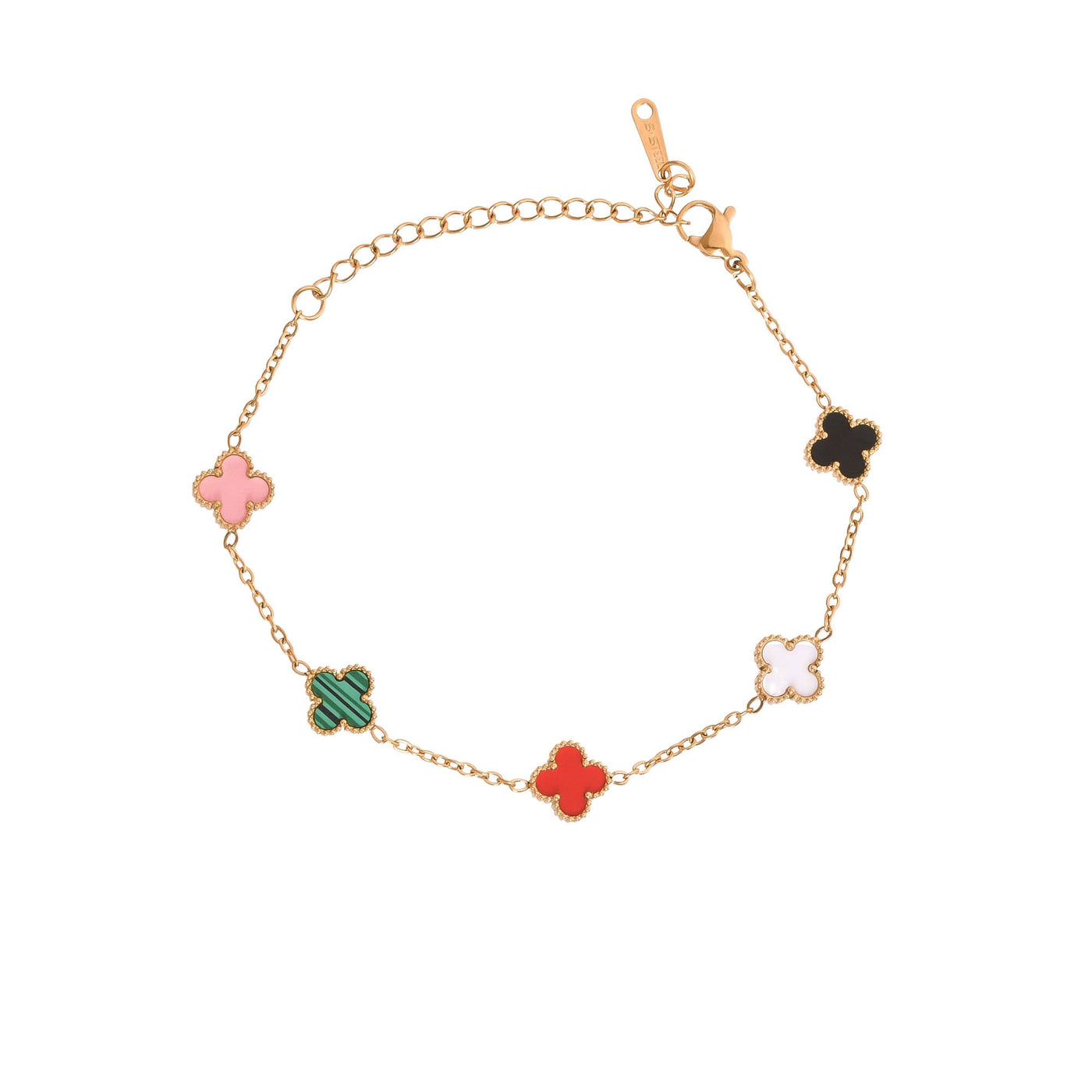 CLOVER  MULTICOLOR CHAIN BRACELET