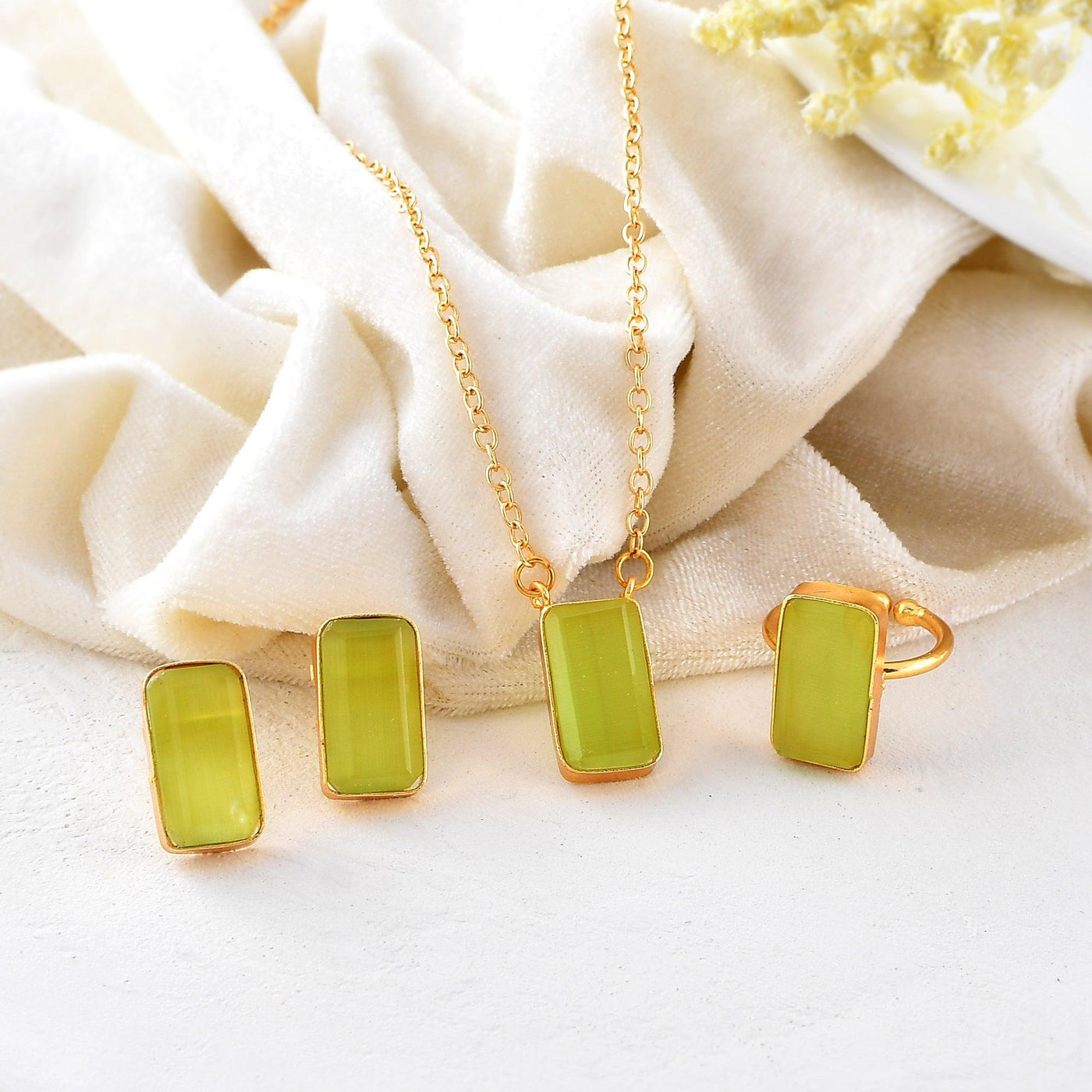 Rectangle Stone 3 PC. Set - Zuriijewels