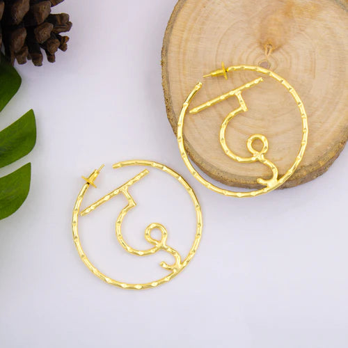 Customised Akshar Encircled Earring