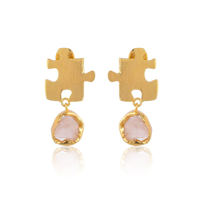 Puzzle Rough Drop Earrings - Zuriijewels