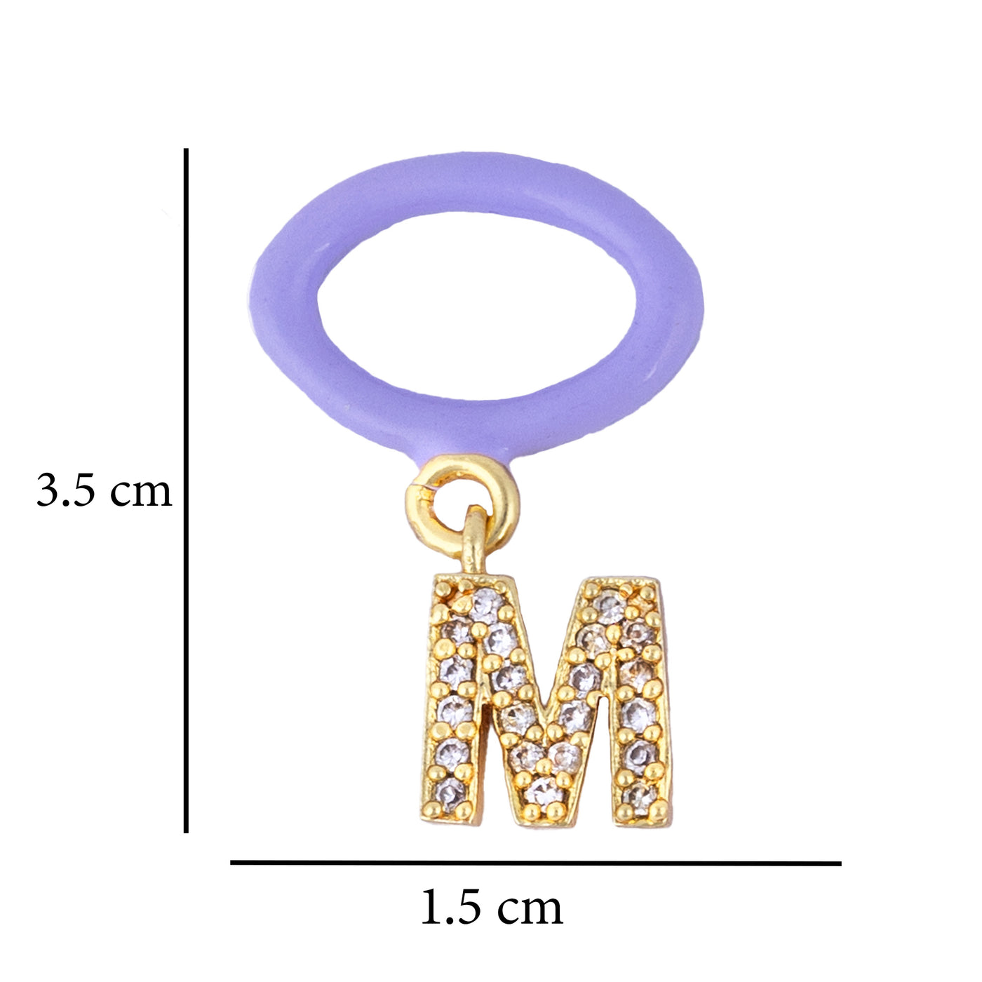 M Enamel Earring