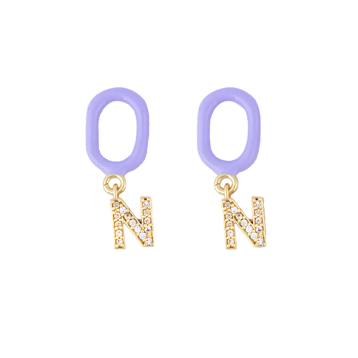 N Enamel Earring