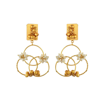 Fancy Circle In Circle Ghungroo Earring - Zuriijewels