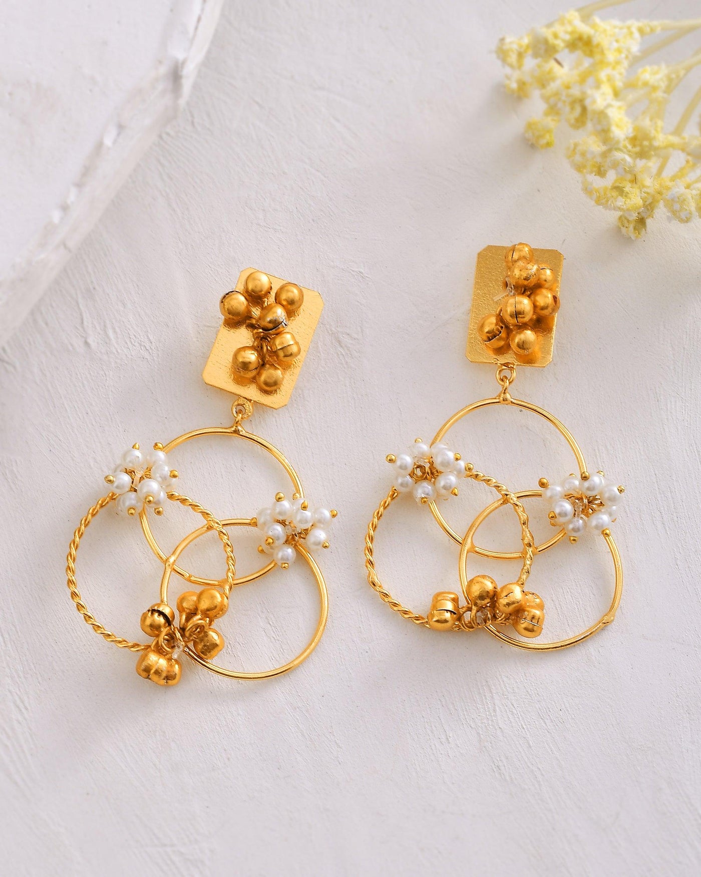 Fancy Circle In Circle Ghungroo Earring - Zuriijewels