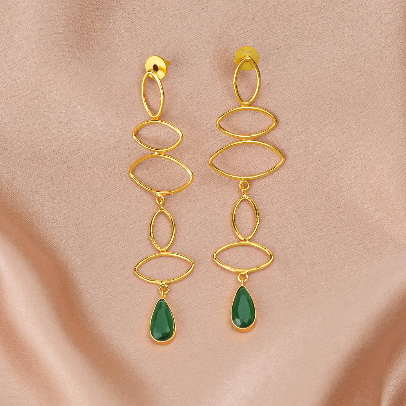 Gold Drop Dangler Earrings - Zuriijewels