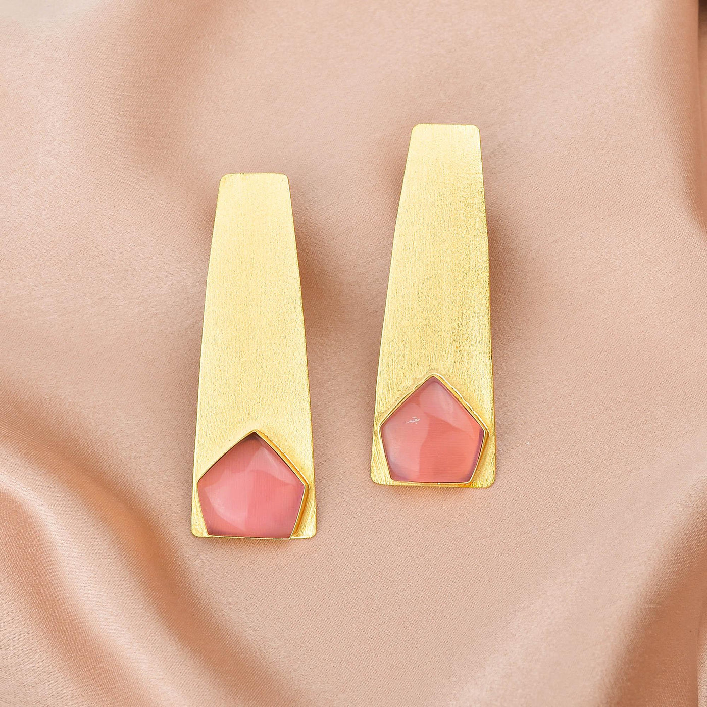 Long Pentagonal Stone Earring - Zuriijewels