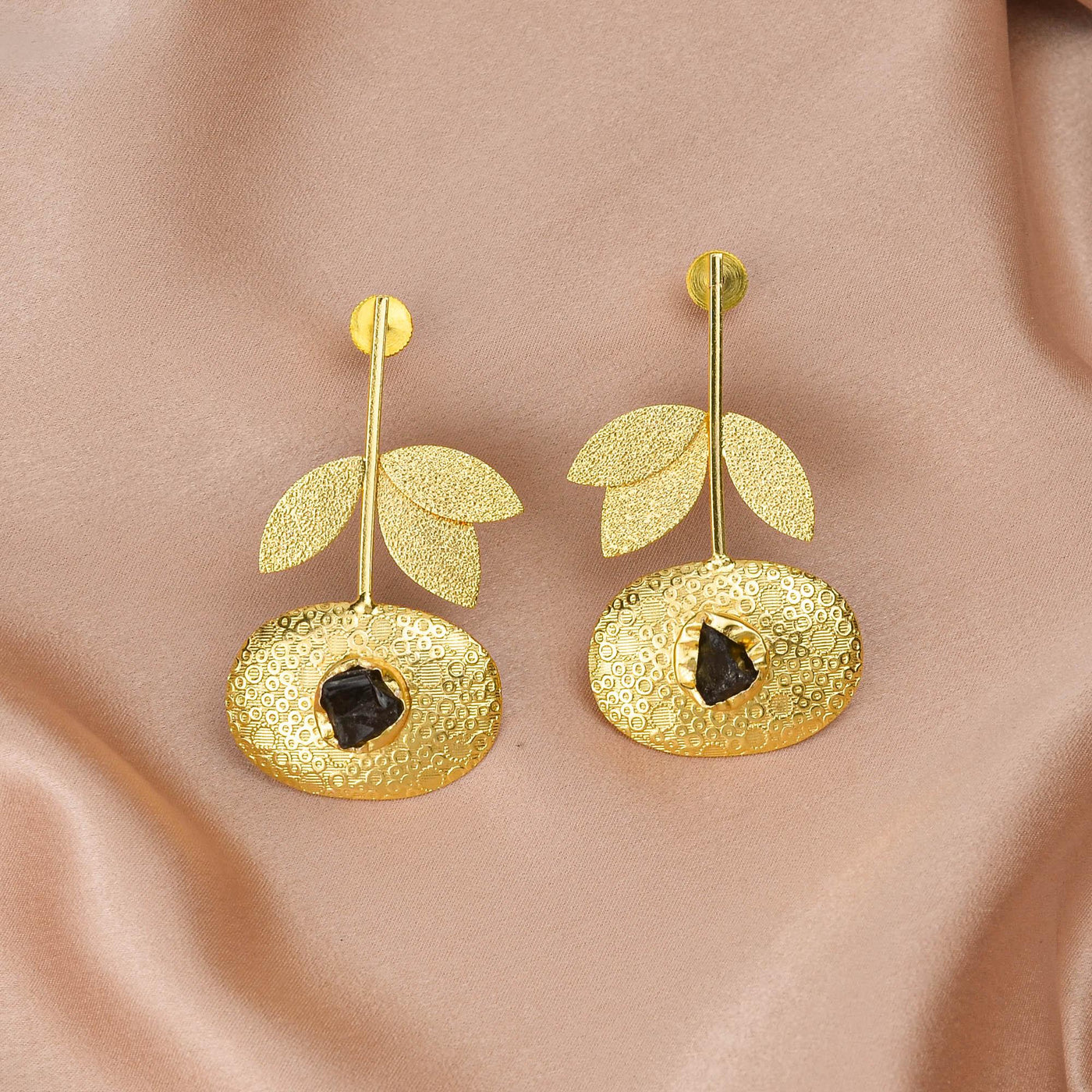 Triple Leaf Textured Earrings - Zuriijewels