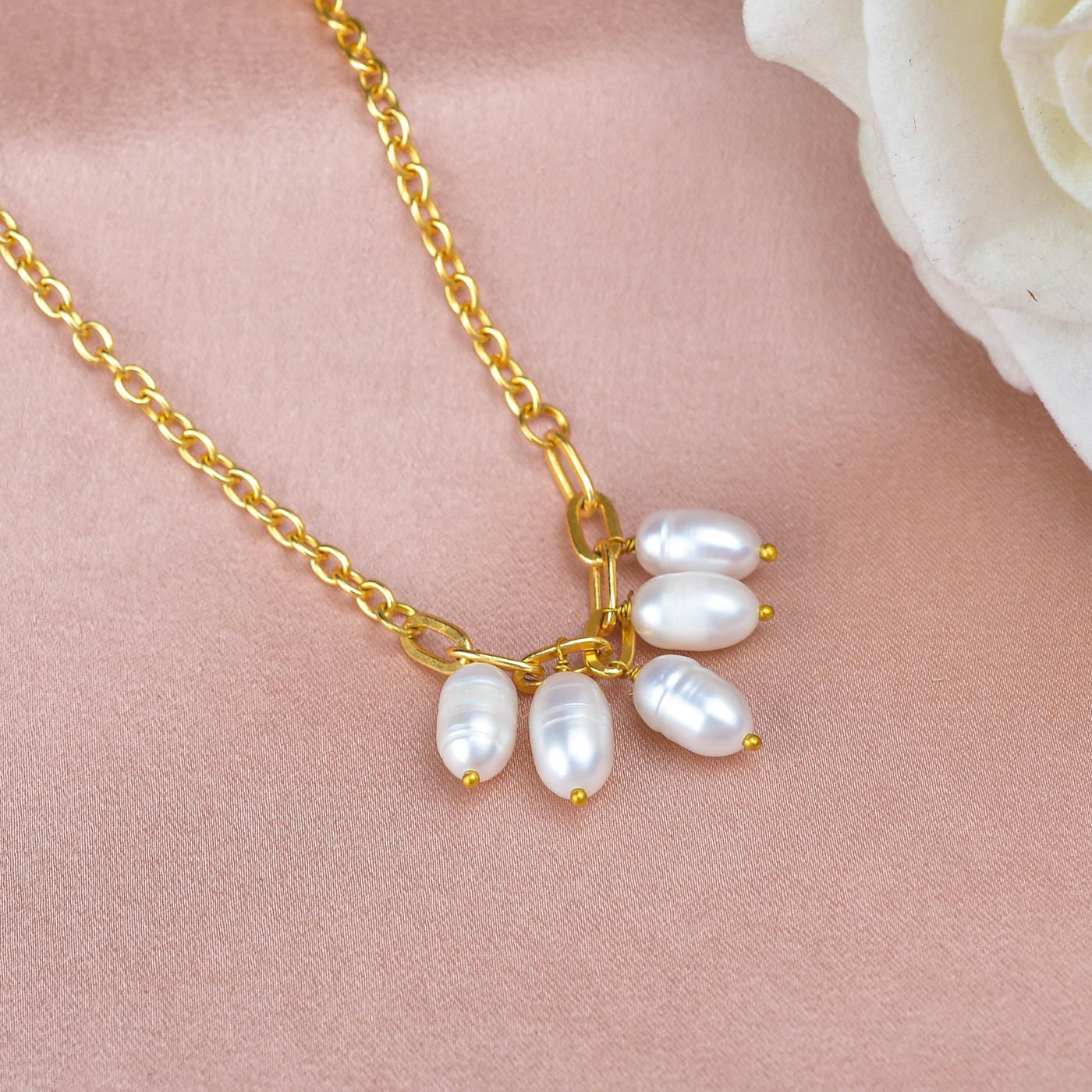 Dual Chain Pearl Necklace - Zuriijewels