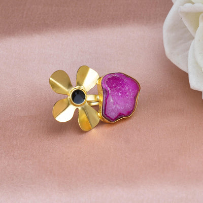 Window Druzy Flower Ring - Zuriijewels