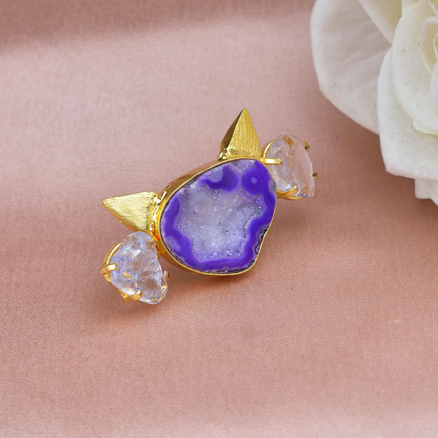 Solar Druzy Cat Ring - Zuriijewels