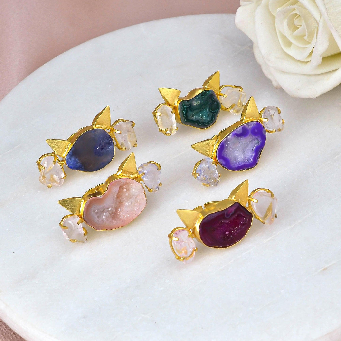 Solar Druzy Cat Ring - Zuriijewels