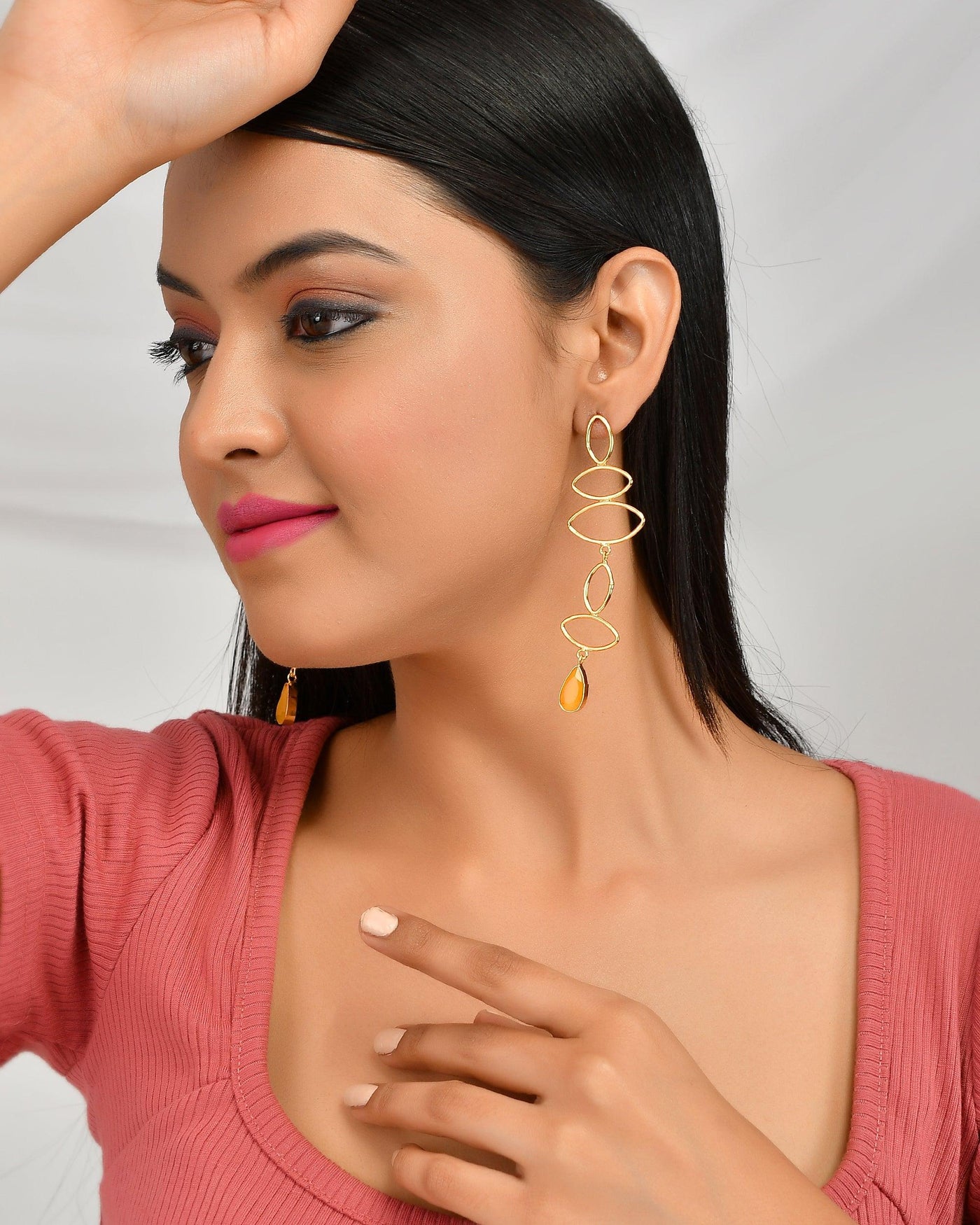 Gold Drop Dangler Earrings - Zuriijewels