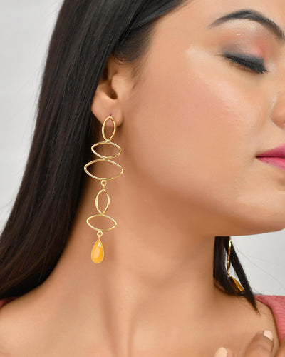 Gold Drop Dangler Earrings - Zuriijewels
