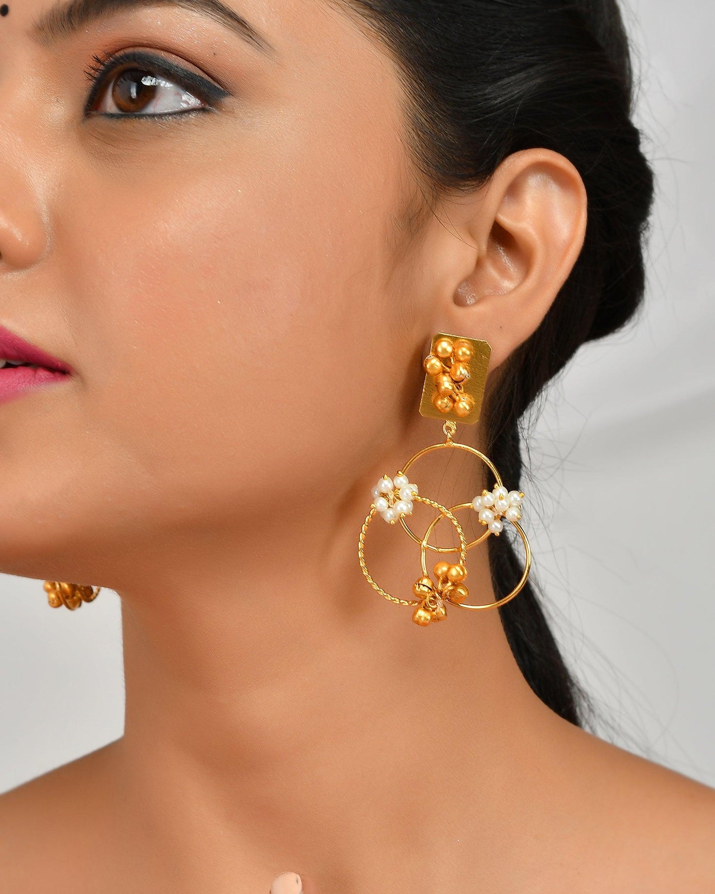 Fancy Circle In Circle Ghungroo Earring - Zuriijewels