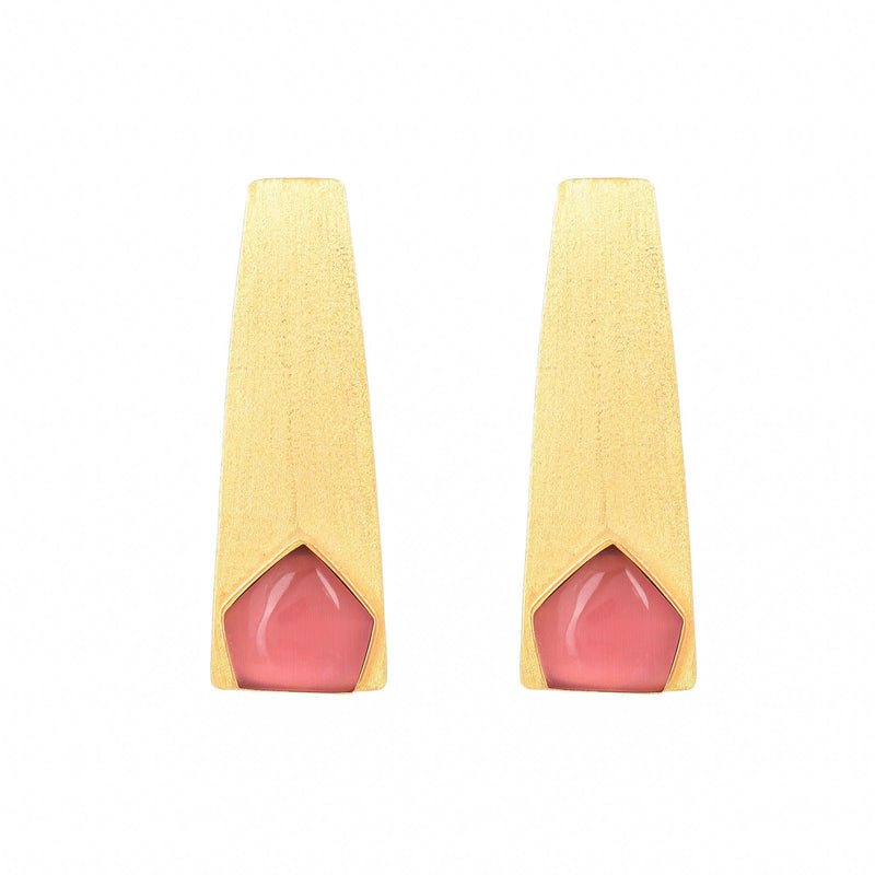 Long Pentagonal Stone Earring - Zuriijewels