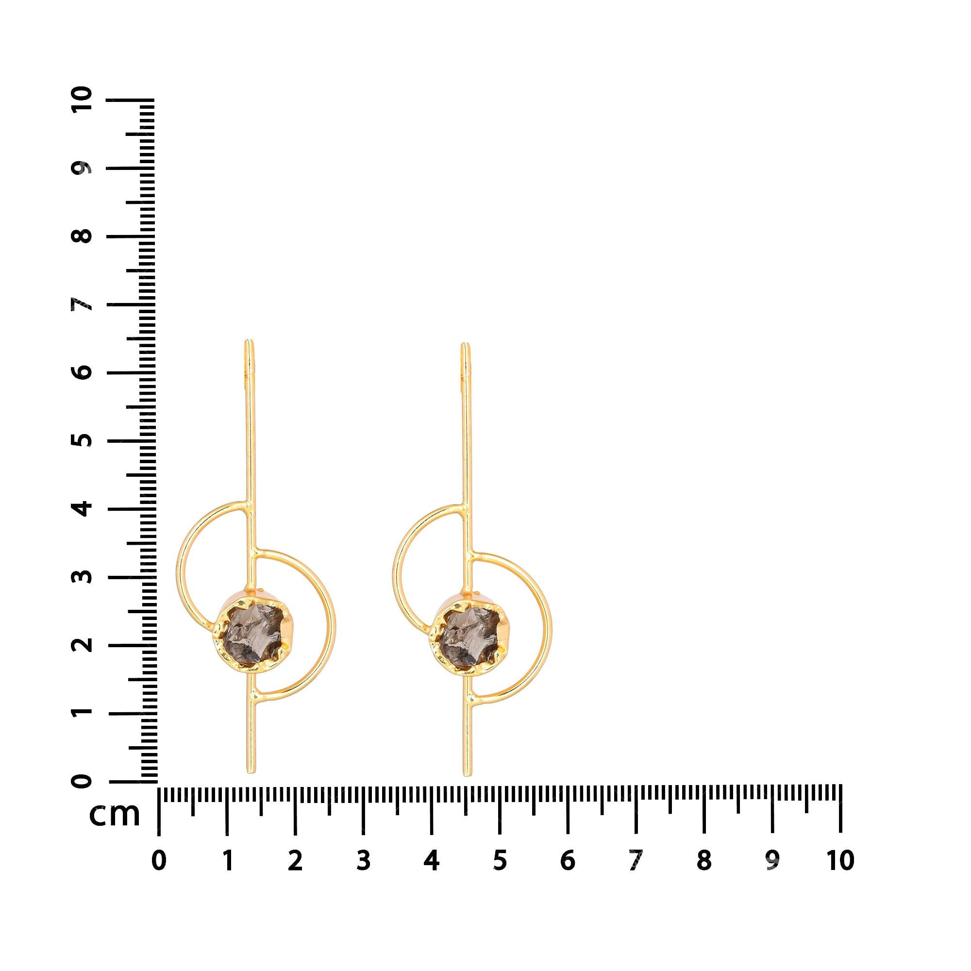 Asymmetric Stone Studded Earring - Zuriijewels