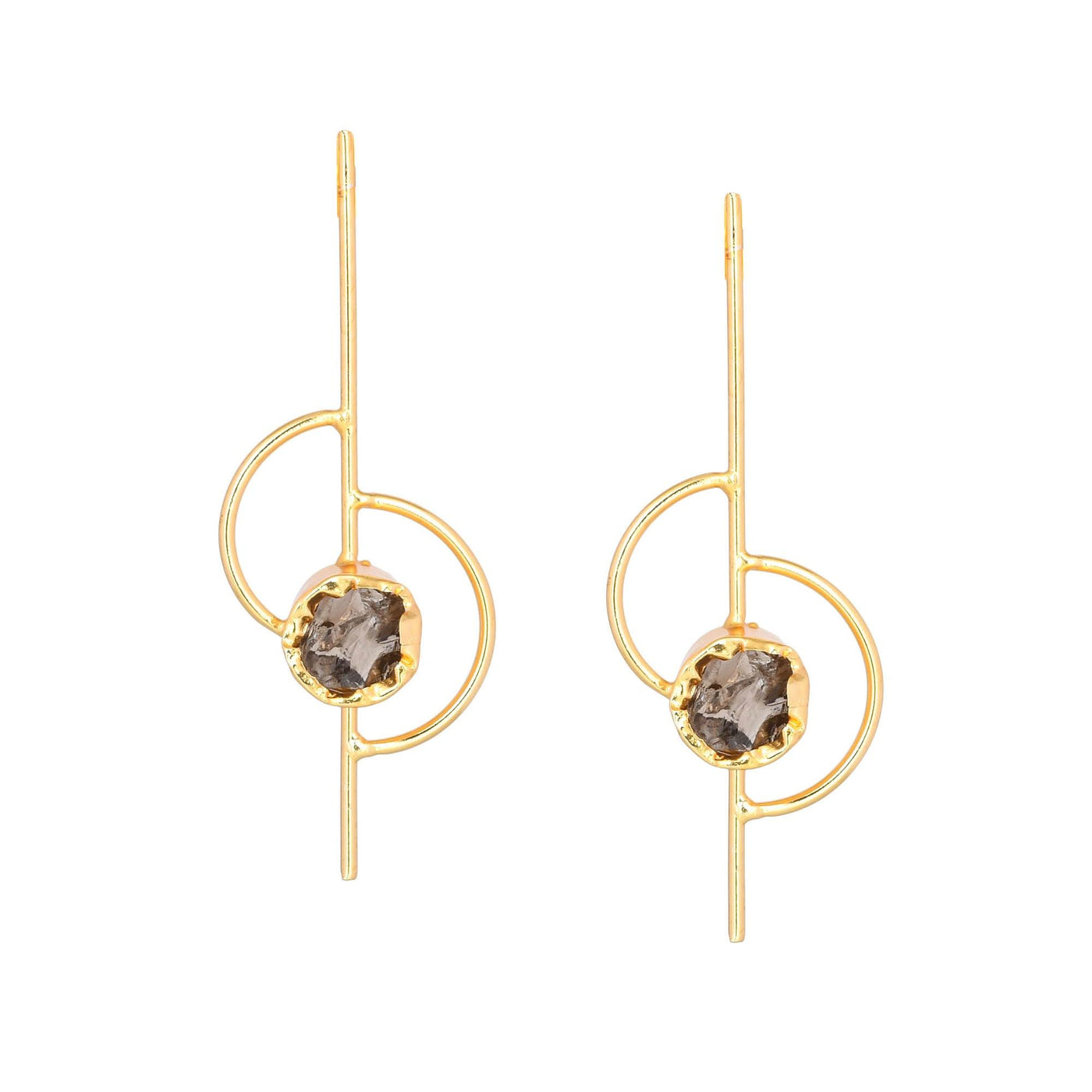 Asymmetric Stone Studded Earring - Zuriijewels